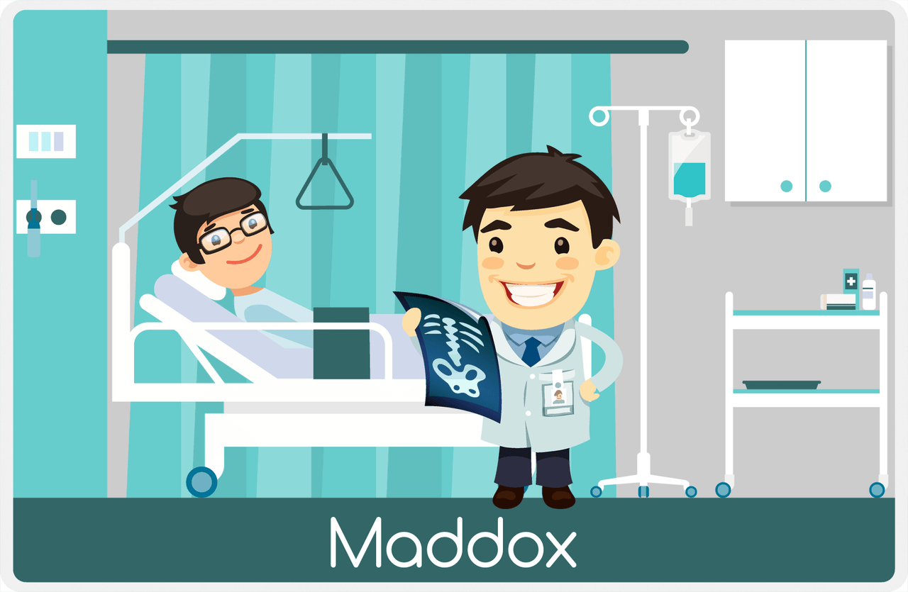 Personalized Doctors & Nurses Placemat IV - Bedside Manner - Asian Boy -  View