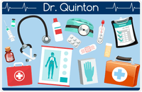 Thumbnail for Personalized Doctors & Nurses Placemat XVII - Doctor Gear - Blue Background -  View