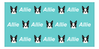 Thumbnail for Personalized Dog Beach Towel - Teal Background - Boston Terrier - Horizontal - Front View