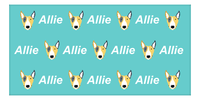 Thumbnail for Personalized Dog Beach Towel - Teal Background - Bull Terrier - Horizontal - Front View