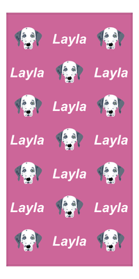 Thumbnail for Personalized Dog Beach Towel - Pink Background - Dalmatian - Vertical - Front View