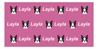 Thumbnail for Personalized Dog Beach Towel - Pink Background - Boston Terrier - Horizontal - Front View