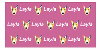 Thumbnail for Personalized Dog Beach Towel - Pink Background - Bull Terrier - Horizontal - Front View