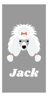 Thumbnail for Personalized Dog Beach Towel II - Grey Background - Poodle - Vertical - Front View