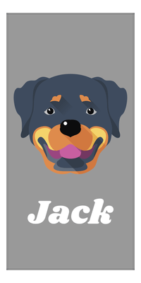 Thumbnail for Personalized Dog Beach Towel II - Grey Background - Rottweiler - Vertical - Front View