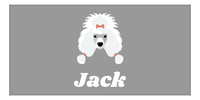 Thumbnail for Personalized Dog Beach Towel II - Grey Background - Poodle - Horizontal - Front View