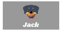 Thumbnail for Personalized Dog Beach Towel II - Grey Background - Rottweiler - Horizontal - Front View