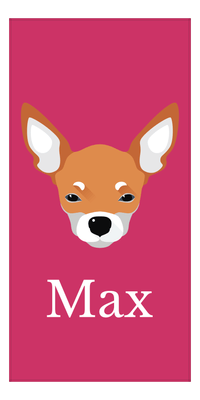 Thumbnail for Personalized Dog Beach Towel II - Pink Background - Chihuahua - Vertical - Front View