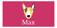 Thumbnail for Personalized Dog Beach Towel II - Pink Background - Bull Terrier - Horizontal - Front View