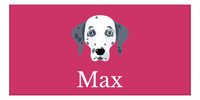 Thumbnail for Personalized Dog Beach Towel II - Pink Background - Dalmatian - Horizontal - Front View