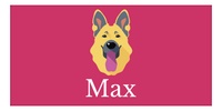 Thumbnail for Personalized Dog Beach Towel II - Pink Background - German Shepherd - Horizontal - Front View