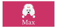 Thumbnail for Personalized Dog Beach Towel II - Pink Background - Poodle - Horizontal - Front View