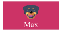 Thumbnail for Personalized Dog Beach Towel II - Pink Background - Rottweiler - Horizontal - Front View