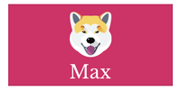 Thumbnail for Personalized Dog Beach Towel II - Pink Background - Shiba Inu - Horizontal - Front View