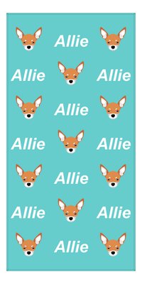 Thumbnail for Personalized Dog Beach Towel - Teal Background - Chihuahua - Vertical - Front View
