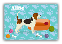 Thumbnail for Personalized Dogs Canvas Wrap & Photo Print I - Teal Background - Beagle - Front View