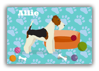 Thumbnail for Personalized Dogs Canvas Wrap & Photo Print I - Teal Background - Fox Terrier - Front View