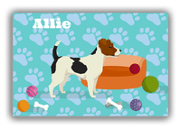 Thumbnail for Personalized Dogs Canvas Wrap & Photo Print I - Teal Background - Jack Russell Terrier - Front View