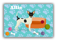 Thumbnail for Personalized Dogs Canvas Wrap & Photo Print I - Teal Background - Toy Fox Terrier - Front View