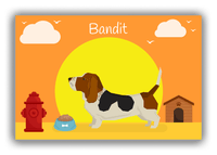 Thumbnail for Personalized Dogs Canvas Wrap & Photo Print II - Orange Background - Basset Hound - Front View