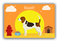 Thumbnail for Personalized Dogs Canvas Wrap & Photo Print II - Orange Background - Beagle - Front View