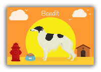 Thumbnail for Personalized Dogs Canvas Wrap & Photo Print II - Orange Background - Borzoi - Front View