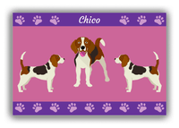 Thumbnail for Personalized Dogs Canvas Wrap & Photo Print III - Purple Background - Beagle - Front View