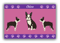 Thumbnail for Personalized Dogs Canvas Wrap & Photo Print III - Purple Background - Boston Terrier - Front View