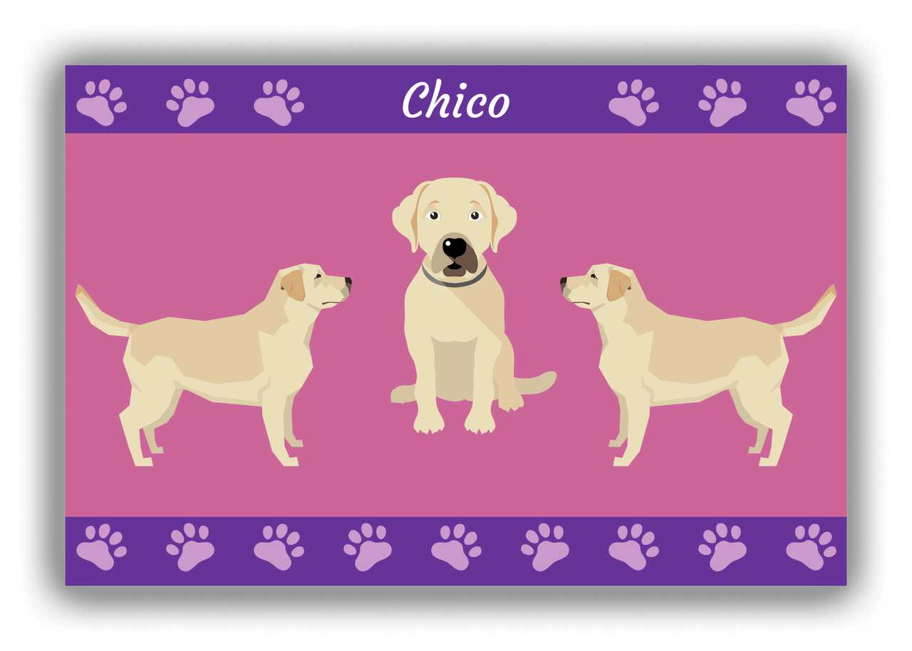Personalized Dogs Canvas Wrap & Photo Print III - Purple Background - Labrador Retriever - Front View