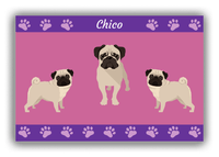 Thumbnail for Personalized Dogs Canvas Wrap & Photo Print III - Purple Background - Pug - Front View