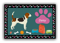Thumbnail for Personalized Dogs Canvas Wrap & Photo Print IV - Teal Background - Beagle - Front View
