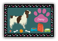 Thumbnail for Personalized Dogs Canvas Wrap & Photo Print IV - Teal Background - English Springer Spaniel - Front View