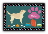 Thumbnail for Personalized Dogs Canvas Wrap & Photo Print IV - Teal Background - Labrador Retriever - Front View