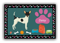Thumbnail for Personalized Dogs Canvas Wrap & Photo Print IV - Teal Background - Toy Fox Terrier - Front View