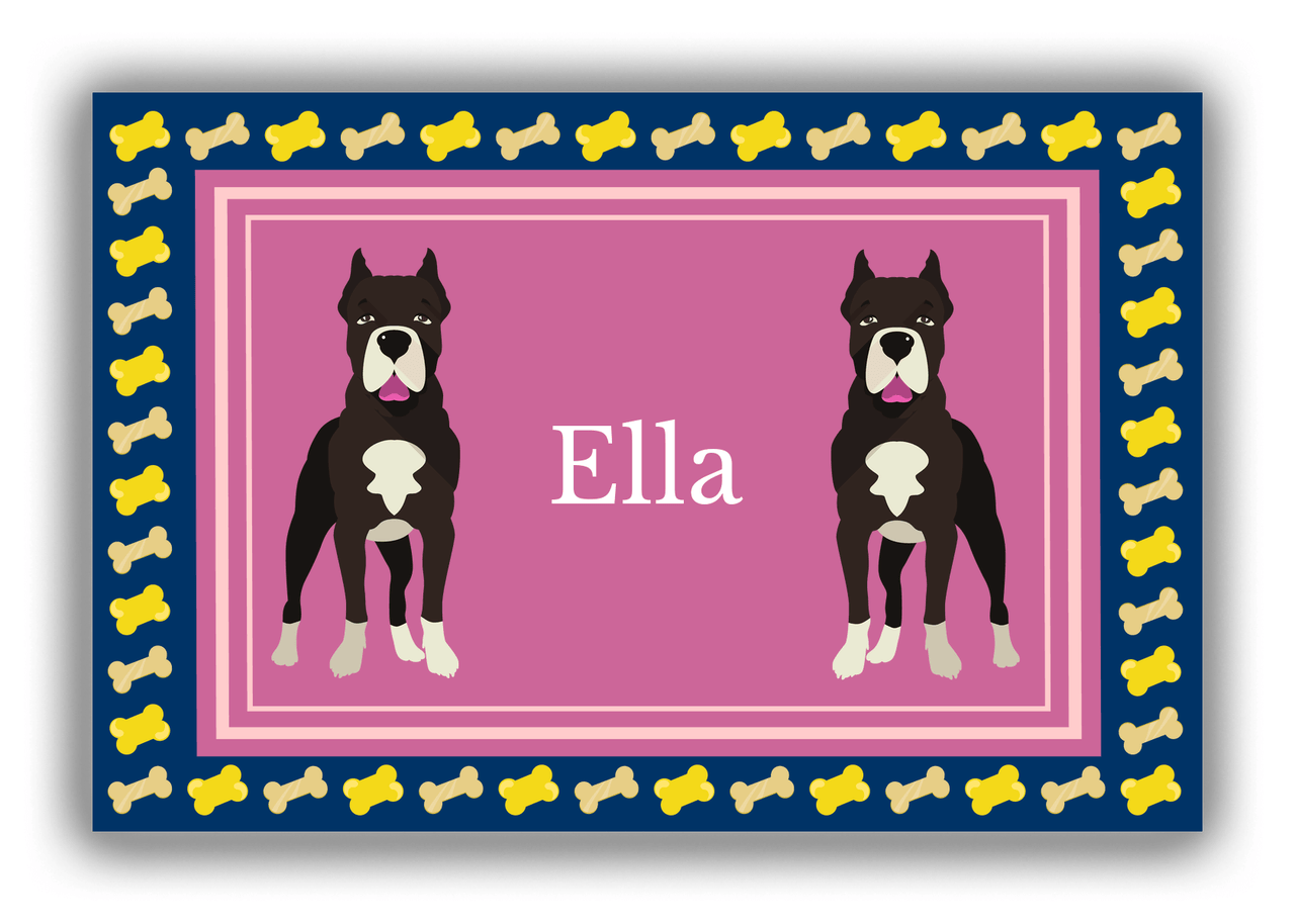 Personalized Dogs Canvas Wrap & Photo Print V - Purple Background - American Staffordshire Terrier - Front View