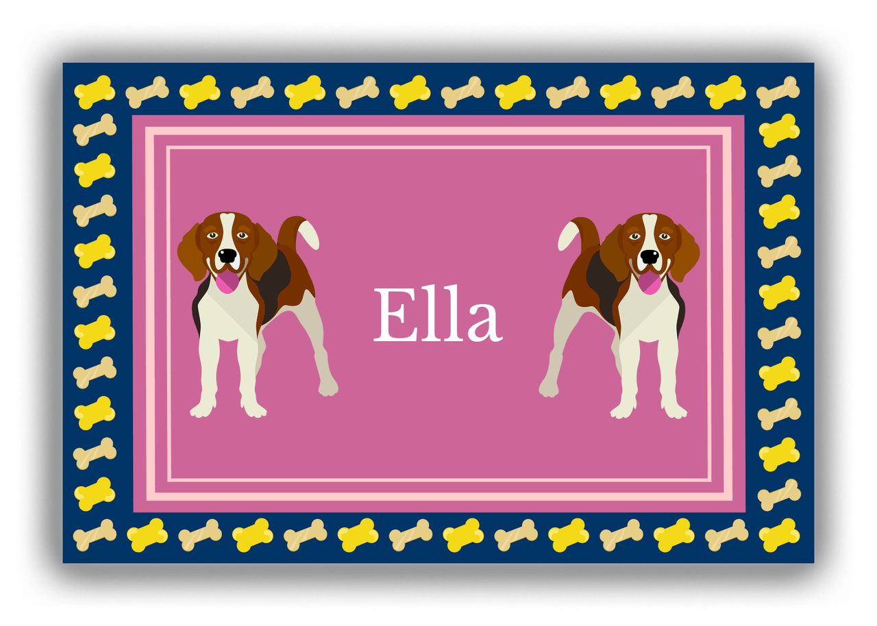 Personalized Dogs Canvas Wrap & Photo Print V - Purple Background - Beagle - Front View