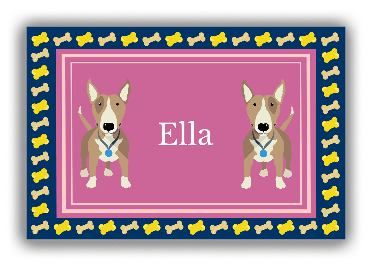 Personalized Dogs Canvas Wrap & Photo Print V - Purple Background - Bull Terrier - Front View