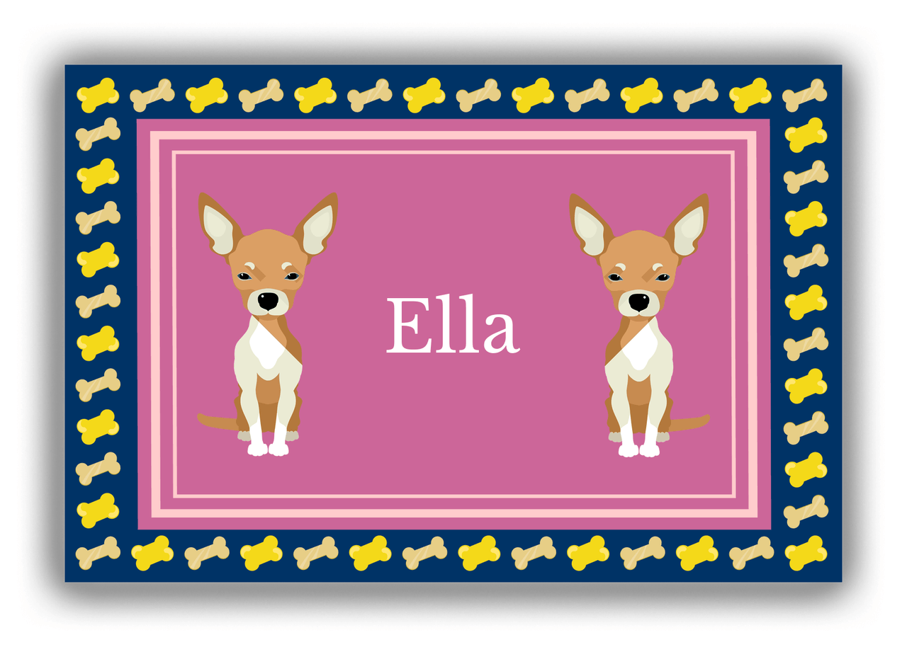 Personalized Dogs Canvas Wrap & Photo Print V - Purple Background - Chihuahua - Front View