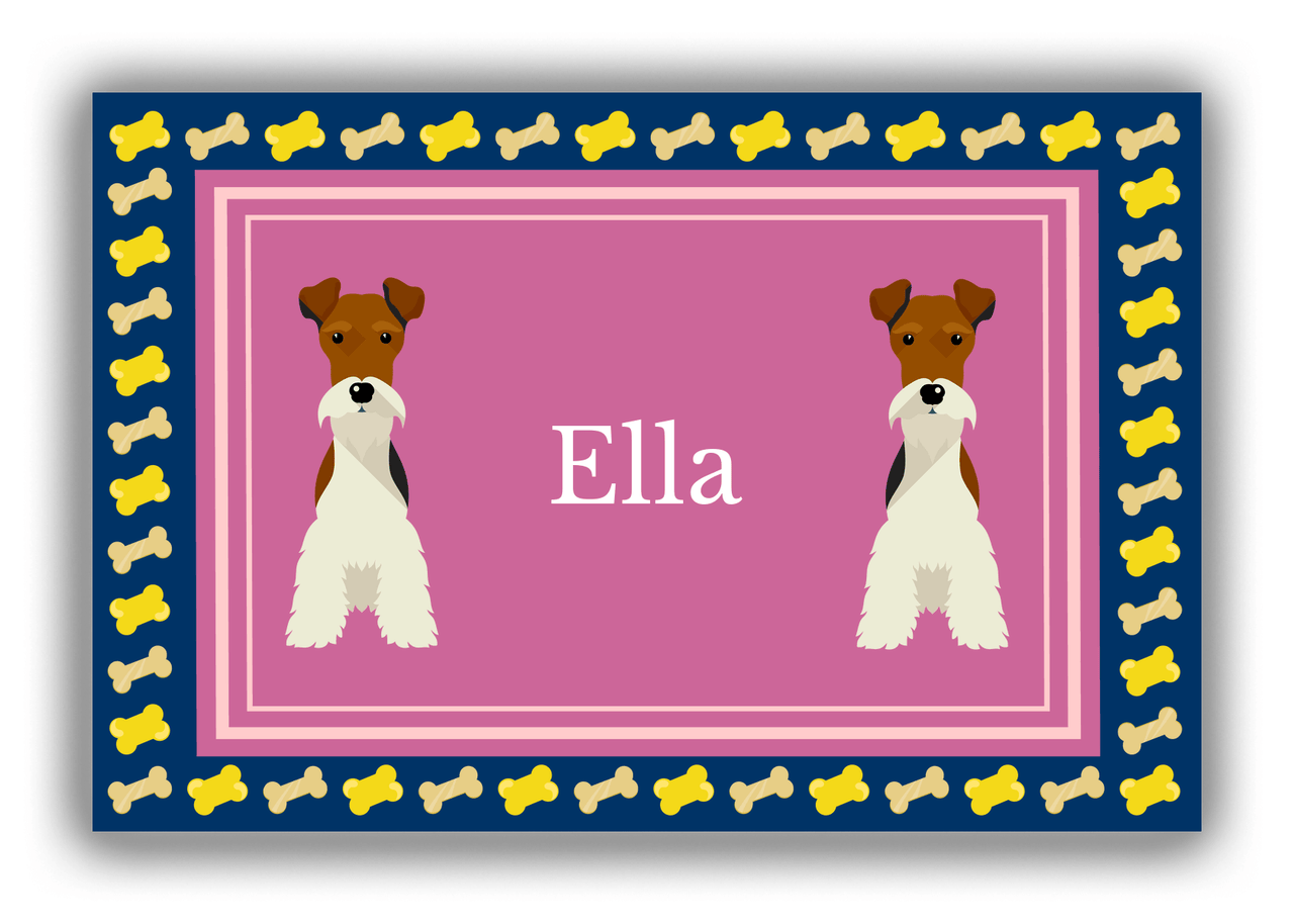 Personalized Dogs Canvas Wrap & Photo Print V - Purple Background - Fox Terrier - Front View