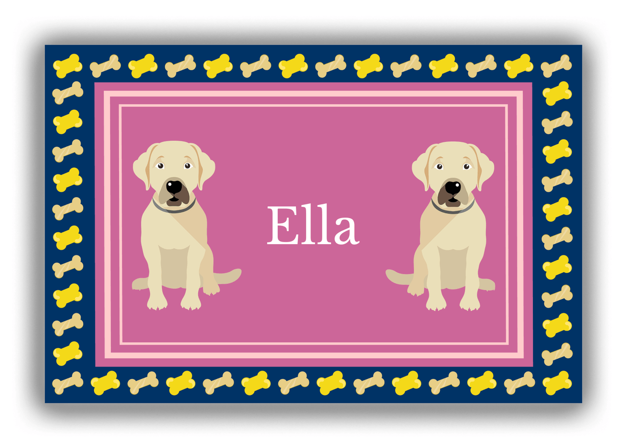 Personalized Dogs Canvas Wrap & Photo Print V - Purple Background - Labrador Retriever - Front View