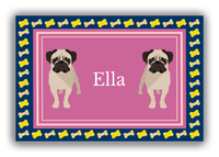 Thumbnail for Personalized Dogs Canvas Wrap & Photo Print V - Purple Background - Pug - Front View