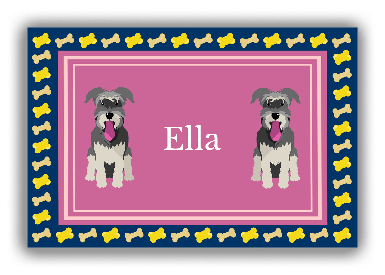 Personalized Dogs Canvas Wrap & Photo Print V - Purple Background - Schnauzer - Front View