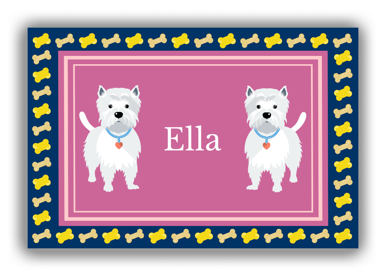 Personalized Dogs Canvas Wrap & Photo Print V - Purple Background - Westie - Front View
