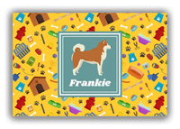 Thumbnail for Personalized Dogs Canvas Wrap & Photo Print VI - Yellow Background - Akita Inu - Front View