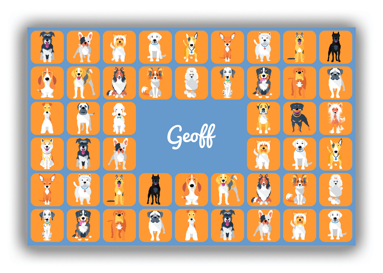 Personalized Dogs Canvas Wrap & Photo Print VII - Orange Squares - Front View