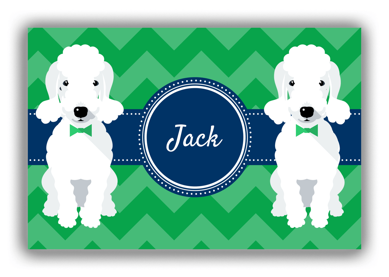 Personalized Dogs Canvas Wrap & Photo Print VIII - Green Background - Bedlington Terrier - Front View
