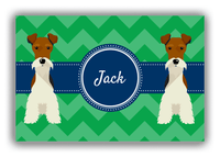 Thumbnail for Personalized Dogs Canvas Wrap & Photo Print VIII - Green Background - Fox Terrier - Front View
