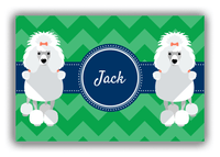 Thumbnail for Personalized Dogs Canvas Wrap & Photo Print VIII - Green Background - Poodle - Front View