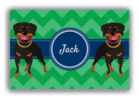 Thumbnail for Personalized Dogs Canvas Wrap & Photo Print VIII - Green Background - Rottweiler - Front View