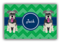 Thumbnail for Personalized Dogs Canvas Wrap & Photo Print VIII - Green Background - Schnauzer - Front View